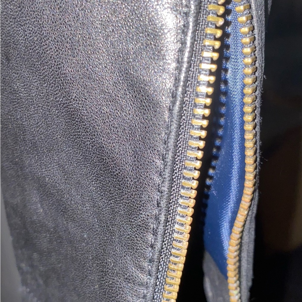 Cole Haan Black LEATHER Jacket with Streamlined Design - Picture 3 of 6